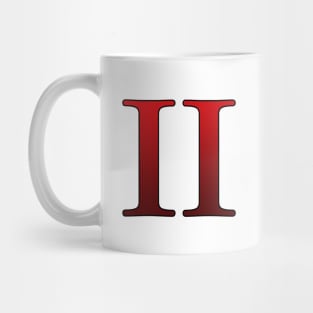 Red Roman Numeral 2 II Mug